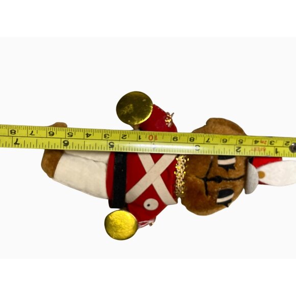 Plush Teddy Bear Soldier Christmas Ornament vintage - Picture 8 of 13
